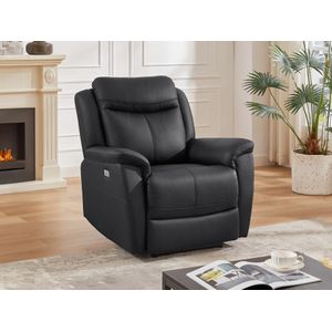 NOMAJO Elektrische Relax-Fauteuil Zwart Hoogwaardig Vaarsleer