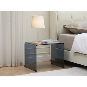 Vente-unique - SUZANA - Set van 2 Nachtkastjes - Zwart - Gehard Glas