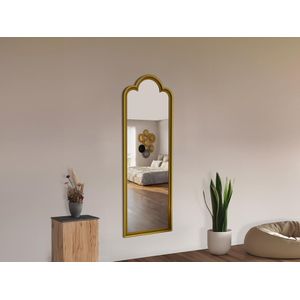 Spiegel met vintage-stijl van paulowniahout - L84,5 x H139 cm - Goudkleurig - MEINI