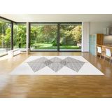 Geometrisch tapijt - 200 x 290 cm - Wit en grijs - NIMIRIA