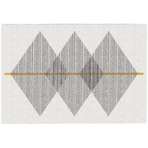 Geometrisch tapijt - 200 x 290 cm - Wit en grijs - NIMIRIA