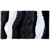 Hoogpolig tapijt ECUME - hand getuft - zwart en wit - 200 x 290 cm