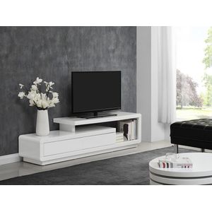 TV-meubel ARTABAN - 2 lades - Gelakt MDF - Wit