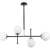 Hanglamp met verstelbare hoogte LEGEND - 4 bollen - L108 x H67/82 cm - Zwart en wit
