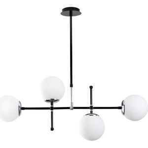 Hanglamp met verstelbare hoogte LEGEND - 4 bollen - L108 x H67/82 cm - Zwart en wit