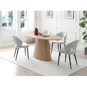 Eettafel voor 6 personen van mdf - Licht naturel - ANTELADA