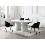 Set van 6 stoelen van velours en metaal - Zwart - ALTINAM van Pascal MORABITO