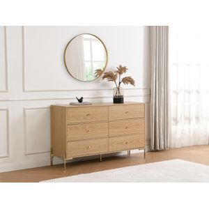 Ladekast met 6 lades - Mdf en metaal - Kleur: naturel en oud - MILAVIA van Pascal Morabito