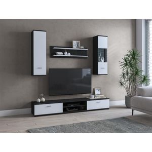TV-meubel JEREMIAH met opbergruimte - Kleur: zwart & wit