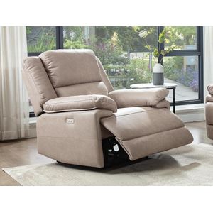 Elektrische relaxfauteuil van stof - Taupe - DOLENE