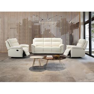 PAKITA Relaxfauteuil - Ivoor - Buffelleer - Comfortabel en Elegante Vormgeving