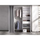 Verstelbare kledingkast LAURENT - L. 110/160 cm - Wit en grijs