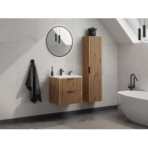 ZEVARA - Badkamerkolom - Licht Natuurlijk - MDF - H140 cm - 3 Planken