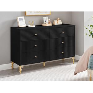 Vente-unique - LUREO - Ladekast - Zwart - MDF, Spaanplaat - 6 Lades