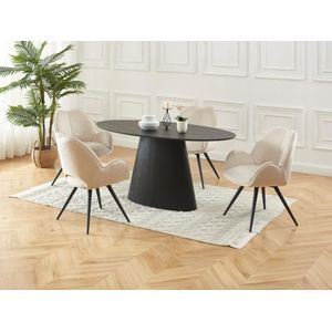 ANTELADA - Eettafel - Zwart - MDF - Voor 6 Personen