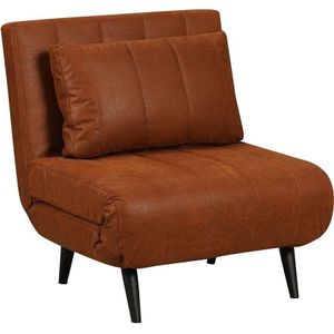 Slaapfauteuil Hanna cognac eco-leer