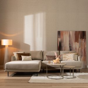 Velvet hoekbank Denver beige links