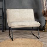 Scandinavische fauteuil Merle taupe/beige stof gemêleerd