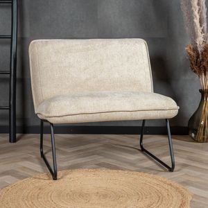 Scandinavische fauteuil Merle taupe/beige stof gem�êleerd