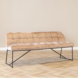 Bronx71® Velvet eetkamerbank Janna taupe 185 cm