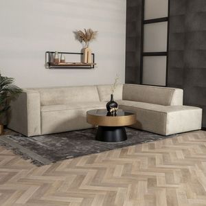 Scandinavische hoekbank Memphis taupe stof gemêleerd rechts