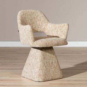 Eetkamerstoel Josh draaibaar chenille beige