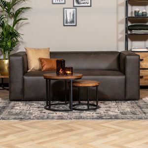 Industriële bank 2,5-zits Memphis eco-leer antraciet