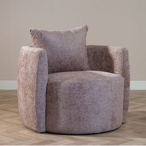 Bronx71 - Fauteuil Ruby - Roze - Chenille Stof