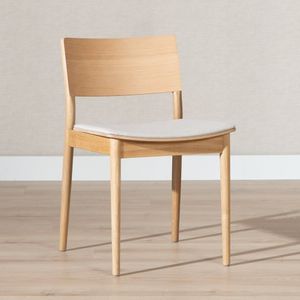 Scandinavische eetkamerstoel Elio naturel eiken/off white