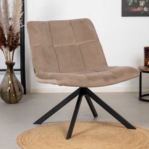 Bronx71 - Fauteuil Eevi - Taupe - Velvet - Draaibaar