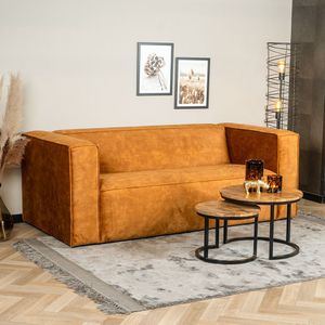 Woood bank rocco 25-zits - breedte 187 cm - fluweel okergeel - meubels  outlet | | beslist.nl