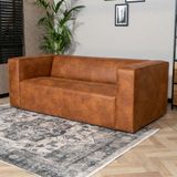 Industriële bank 2,5-zits Memphis eco-leer cognac