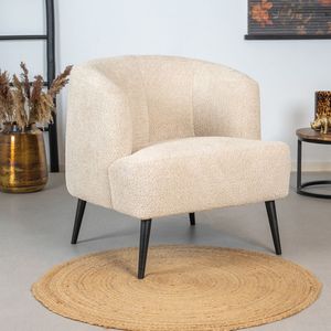 Bronx71® Teddy bouclé fauteuil Nora taupe