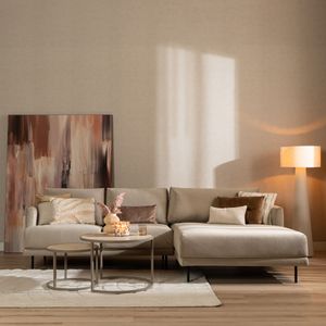 Velvet hoekbank Denver beige rechts