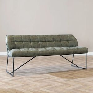 Eetkamerbank Abel olijfgroen microvezel 155 cm