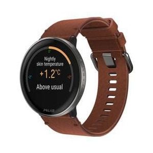 polar ignite 3 titanium gps horloge sun kissed bronze brown  lederen band  siliconen band