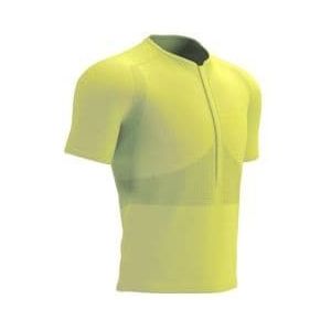 compressport trail half zip fitted top green sheen