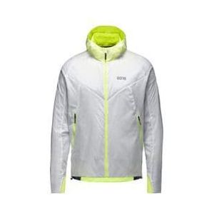 gore wear r5 gore tex infinium waterproof running hooded jacket white fluorescent yellow