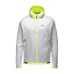 gore wear r5 gore tex infinium waterproof running hooded jacket white fluorescent yellow