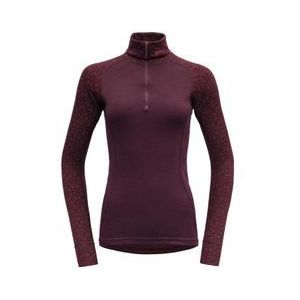 dames devold duo active merino 205 z neck lange mouw trui rood