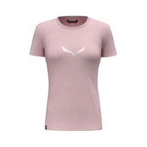 salewa solidlogo t shirt met korte mouwen voor dames roze