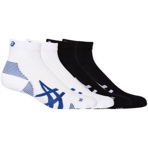 2 paar asics cushion run quarter socks white black