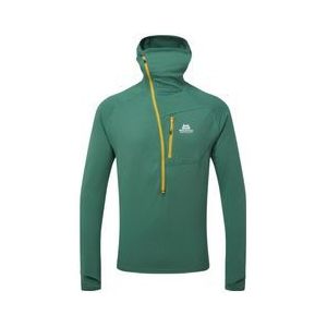 mountain equipment eclipse zip t groen heren fleec met capuchon