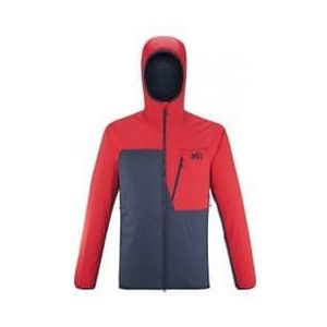 millet magma hybrid hoodie thermal jacket black red men s