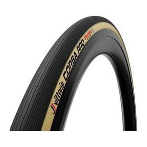 vittoria corsa pro 700 mm tubeless ready road tyre soft graphene g2 0  silica compound beige sidewalls