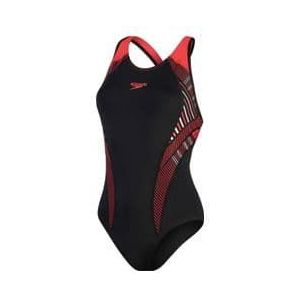 speedo damesslip laneback zwempak zwart rood