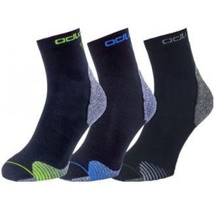 odlo ceramicool quarter multicolor unisex socks  3 pair pack