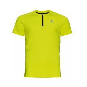 odlo axalp trail yellow 1 2 zip short sleeve jersey