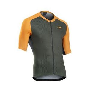 northwave force evo khaki oranje korte mouw trui