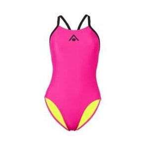 aquasphere essential brede rug zwempak roze  zwart